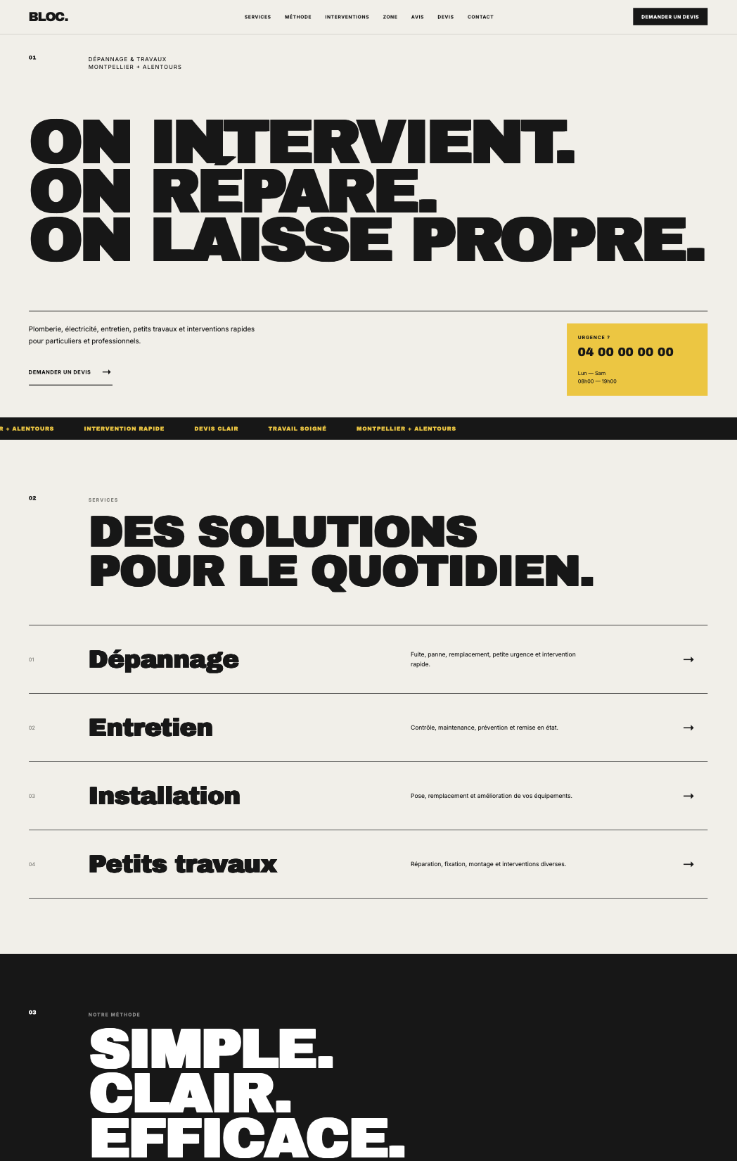 Capture du site BLOC.