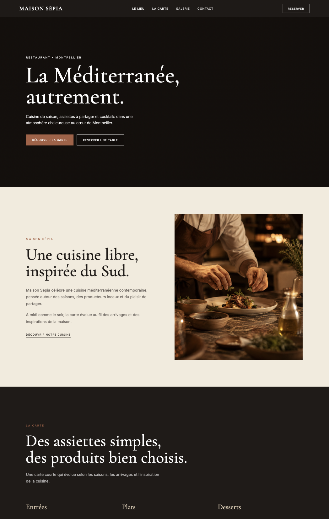 Capture du site Maison Sépia
